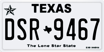 TX license plate DSR9467
