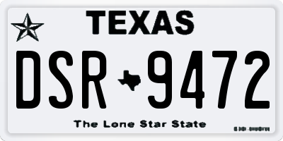 TX license plate DSR9472