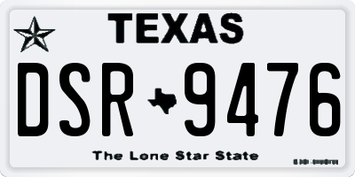 TX license plate DSR9476