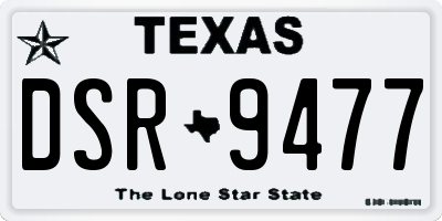 TX license plate DSR9477