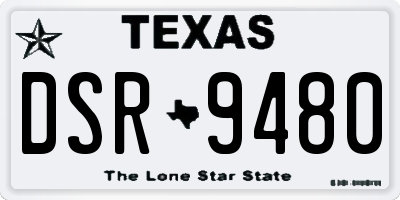 TX license plate DSR9480