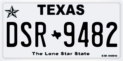 TX license plate DSR9482