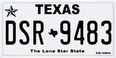 TX license plate DSR9483