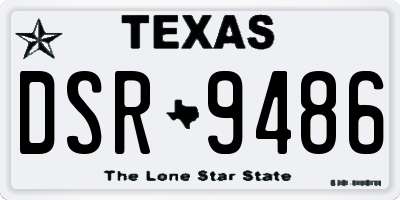 TX license plate DSR9486