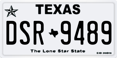 TX license plate DSR9489