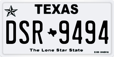 TX license plate DSR9494