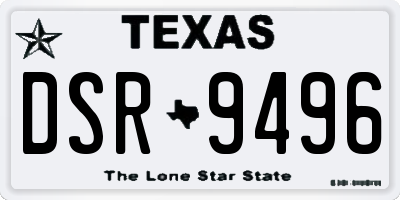 TX license plate DSR9496