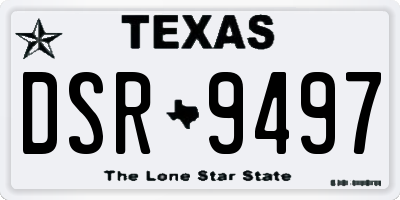 TX license plate DSR9497