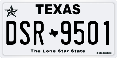 TX license plate DSR9501