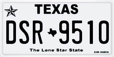 TX license plate DSR9510
