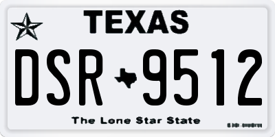 TX license plate DSR9512