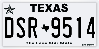 TX license plate DSR9514