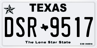 TX license plate DSR9517