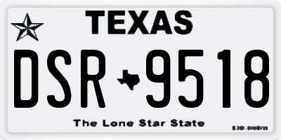 TX license plate DSR9518