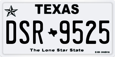 TX license plate DSR9525