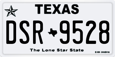 TX license plate DSR9528