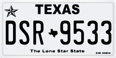 TX license plate DSR9533