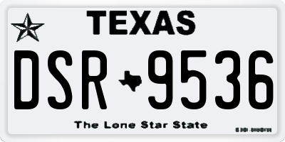 TX license plate DSR9536