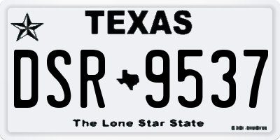 TX license plate DSR9537