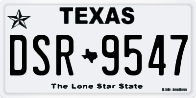 TX license plate DSR9547