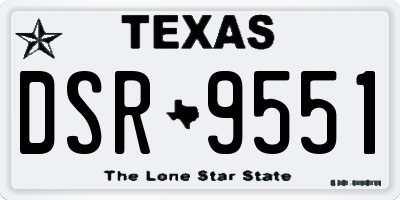 TX license plate DSR9551