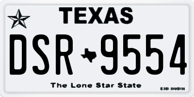 TX license plate DSR9554