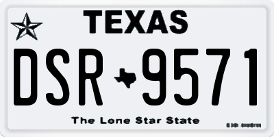 TX license plate DSR9571