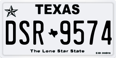 TX license plate DSR9574
