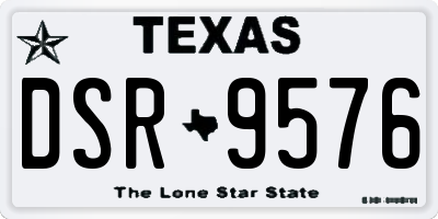 TX license plate DSR9576