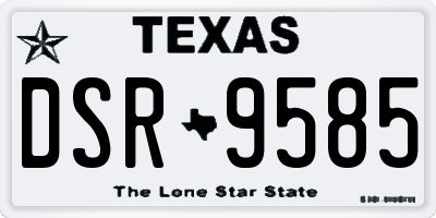 TX license plate DSR9585