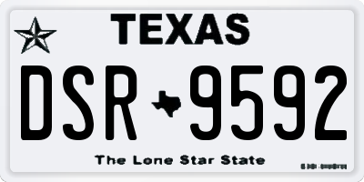 TX license plate DSR9592