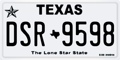 TX license plate DSR9598