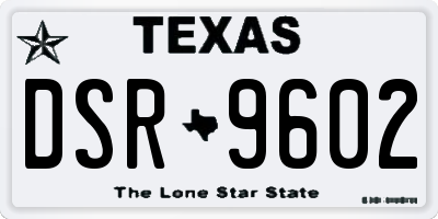 TX license plate DSR9602