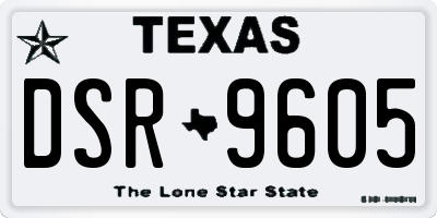 TX license plate DSR9605