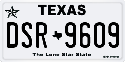 TX license plate DSR9609