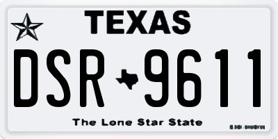 TX license plate DSR9611