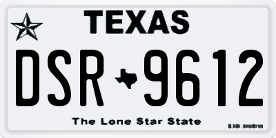 TX license plate DSR9612