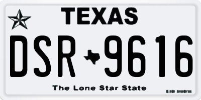 TX license plate DSR9616