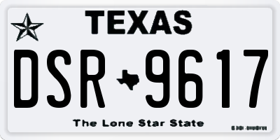 TX license plate DSR9617