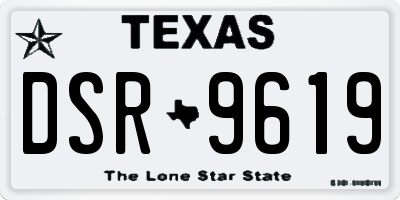 TX license plate DSR9619