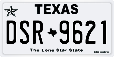 TX license plate DSR9621