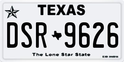 TX license plate DSR9626