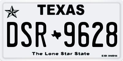 TX license plate DSR9628