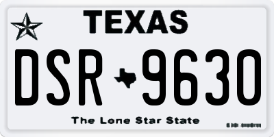 TX license plate DSR9630