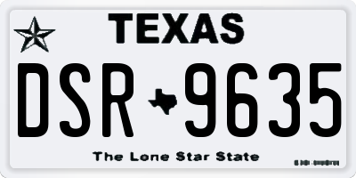 TX license plate DSR9635