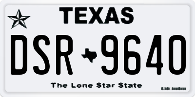 TX license plate DSR9640