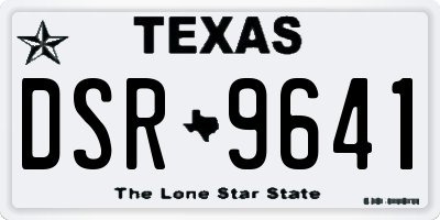 TX license plate DSR9641