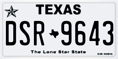TX license plate DSR9643