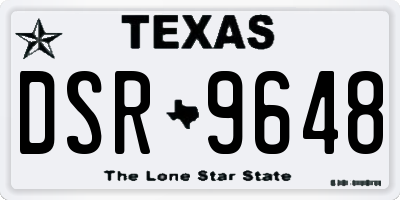 TX license plate DSR9648