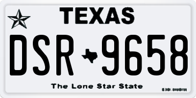 TX license plate DSR9658